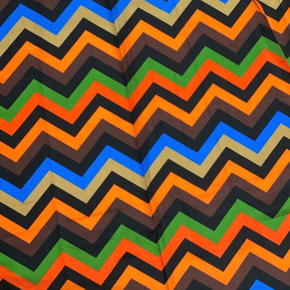 Chevron Patterned Multicolor Poly Print Fabric - Picture 2 of 4